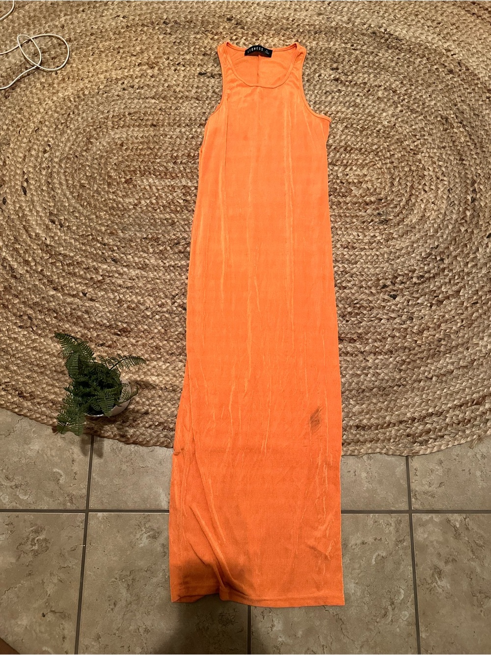 LIONESS ORANGE MIDI DRESS - Picture 2 of 7
